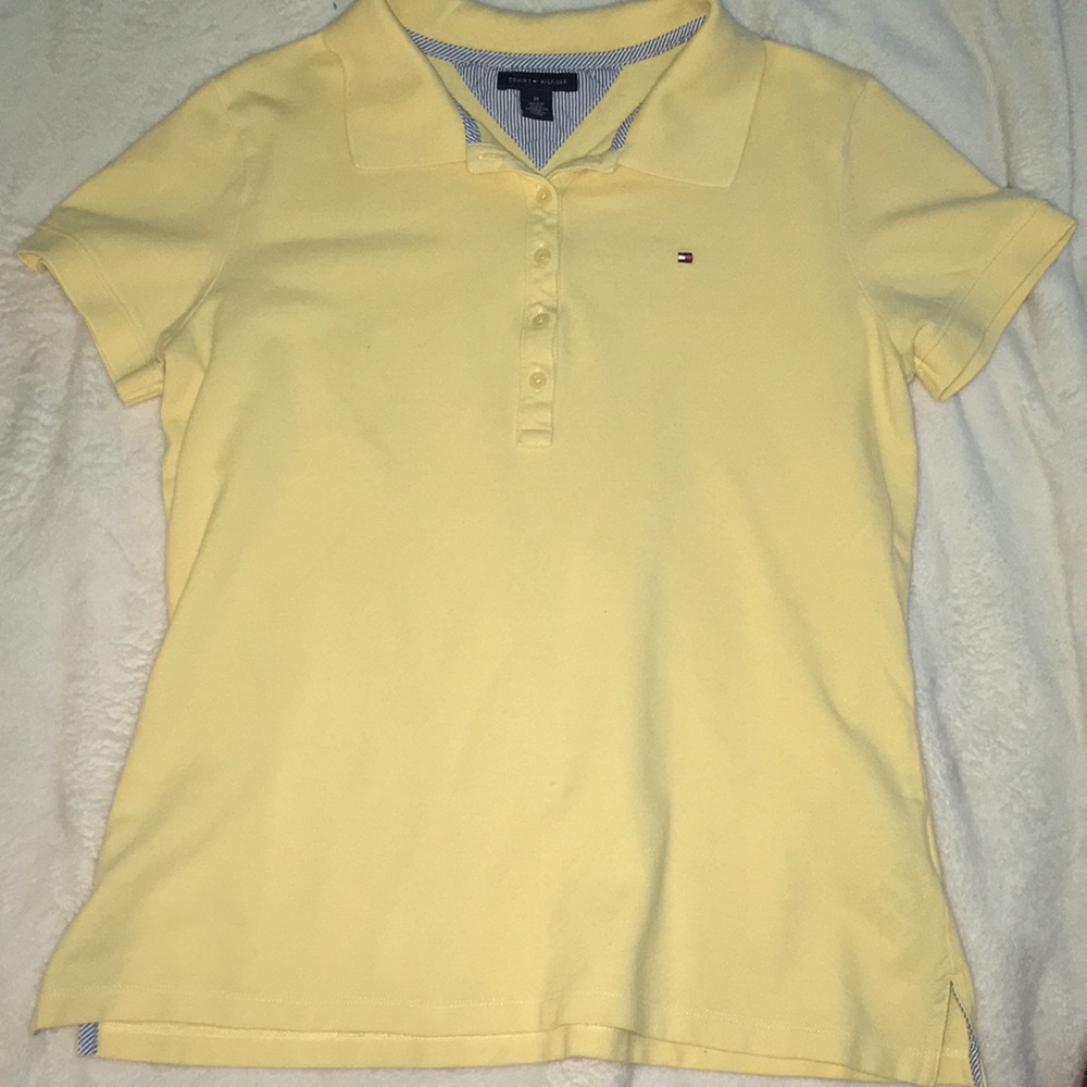 Yellow Tommy Hilfiger Polo Quarter Button Up